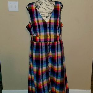 Jcrew sleeveless plaid dress, size 14